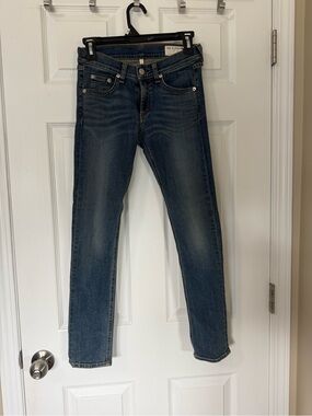 rag & bone Women's Skinny Jeans in Dark Blue Wash